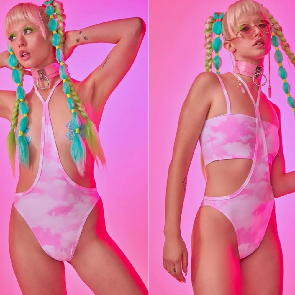 Ivy Berlin pink rave bodysuit